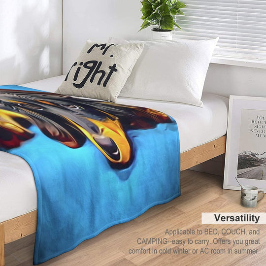 Sleepy Long Haired Brown Dachshund Plush Throw Blanket