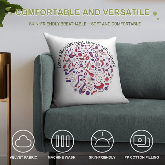 Love A Microbiologist Soft Luxury Feel Throw Pillow