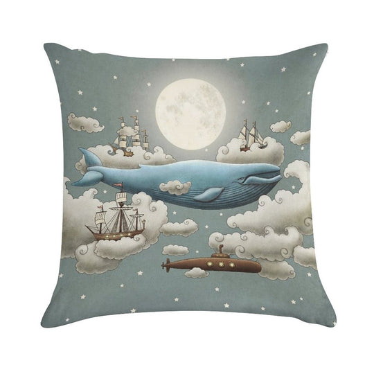 Ocean Meets Sky Soft Shrink-Resistant Throw Pillow