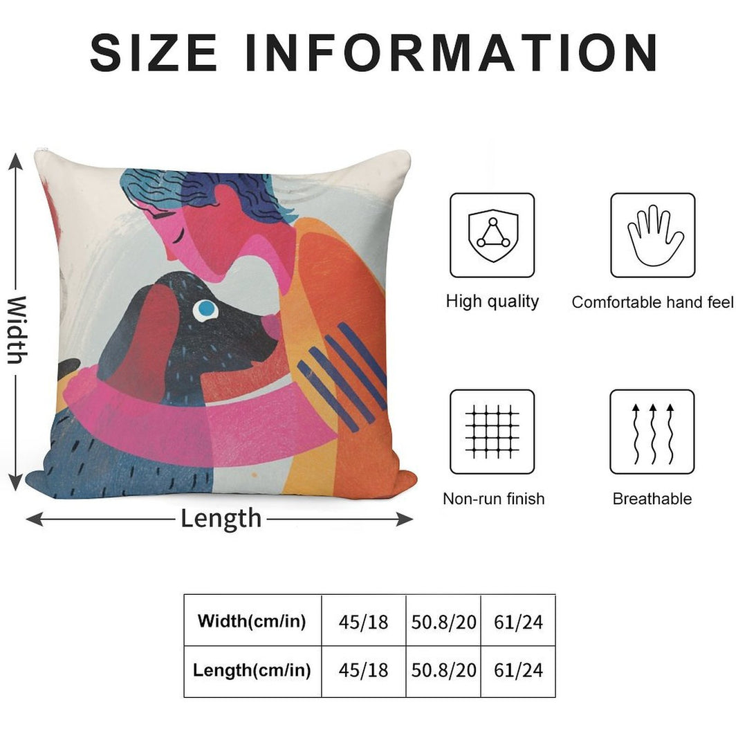 Dogs Love Soft Durable Construction Throw Pillow