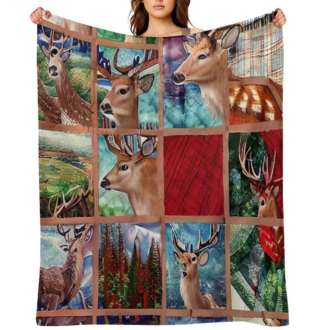 Country Quilt Simulated Quilt Patches Pattern Versatility Throw Blanket