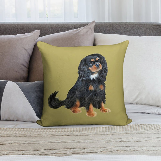 Cavalier King Charles Spaniel (black And Tan) Soft Anti-Pilling Throw Pillow