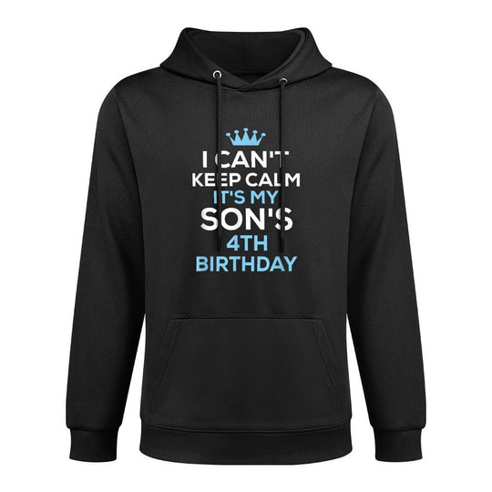 I Can't Keep Calm It's My Son's 4th Birthday Funny Saying Medium-Weight Fabric Hoodie