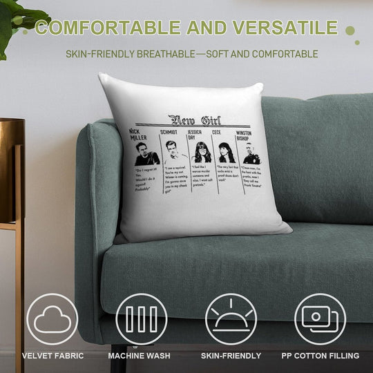New Girl Soft High-Density Material Throw Pillow