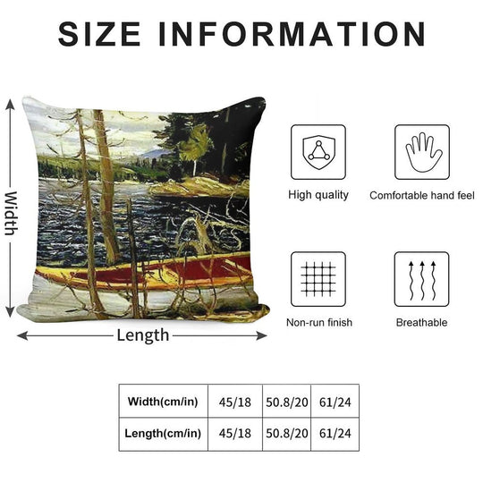 THE CANOE  Vintage 1917 Tom Thomson Algonquin Park Art Print Soft Durable Construction Throw Pillow