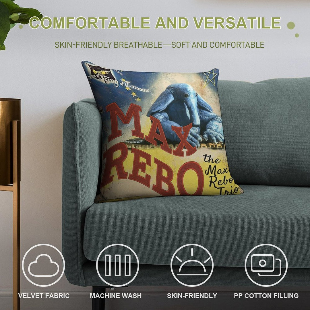 Vintage Style Fan Art Max Rebo Concert Poster Soft Gift Ready Throw Pillow