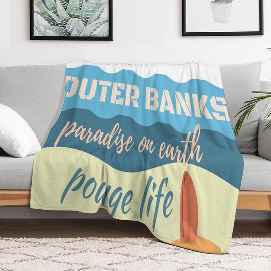 Outer Banks Paradise on Earth Quotes Gift-ready Throw Blanket