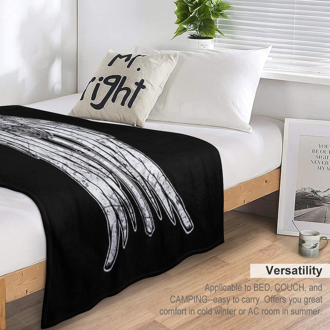 Angel Wings And Crossbow (Dirty) Durable Throw Blanket