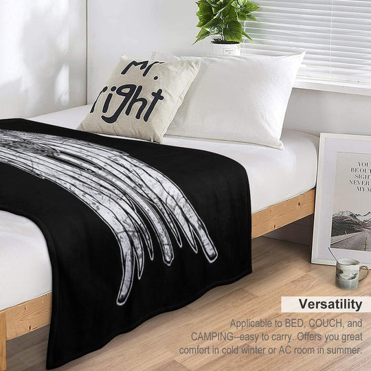 Angel Wings And Crossbow (Dirty) Durable Throw Blanket