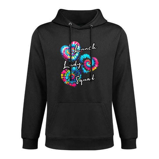 School Lunch Hero Crew Tee A Tie Dye Hearts Lunch Lady Squad Durable Construction Hoodie