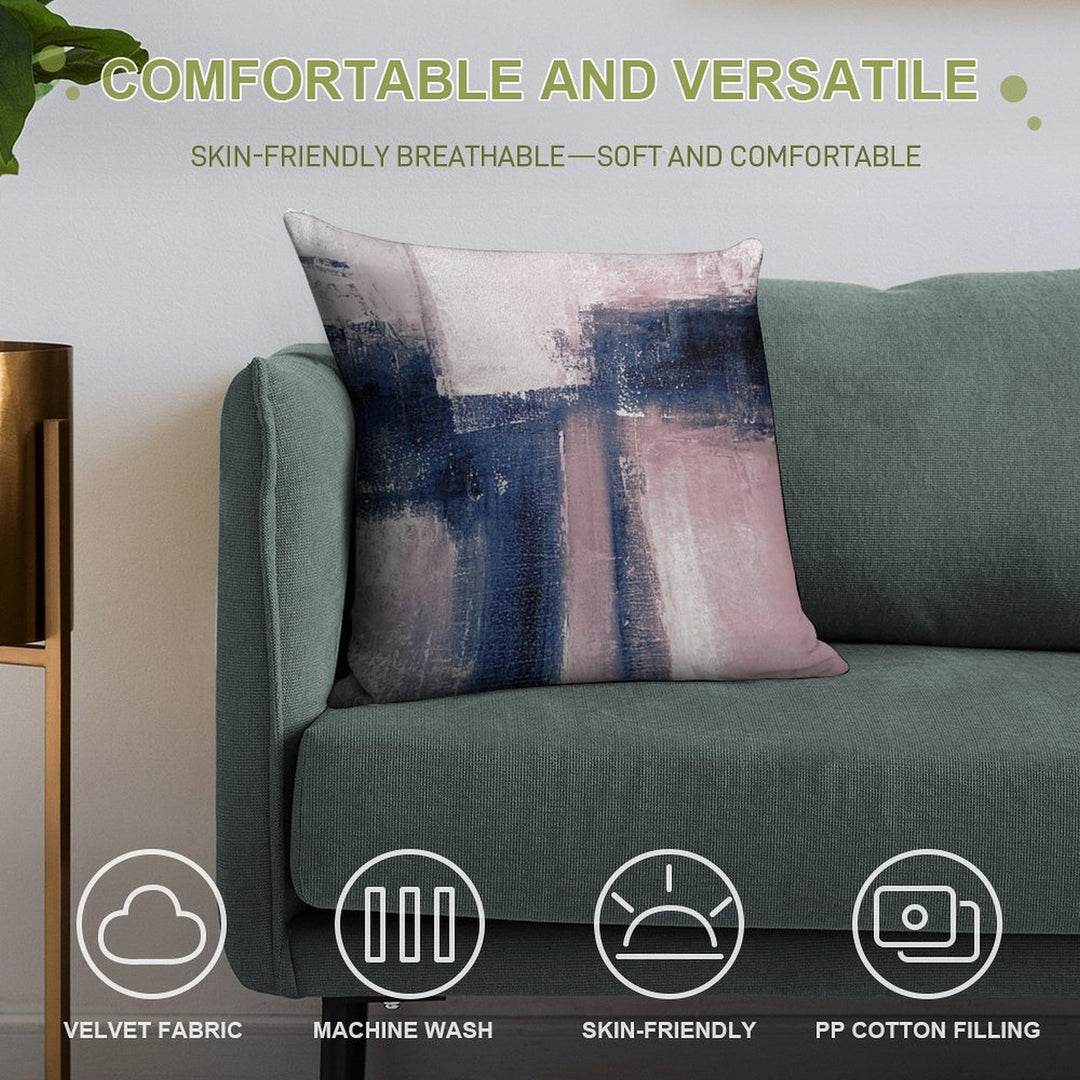 Pink And Navy 3 Soft Multiple Sizes Throw Pillow