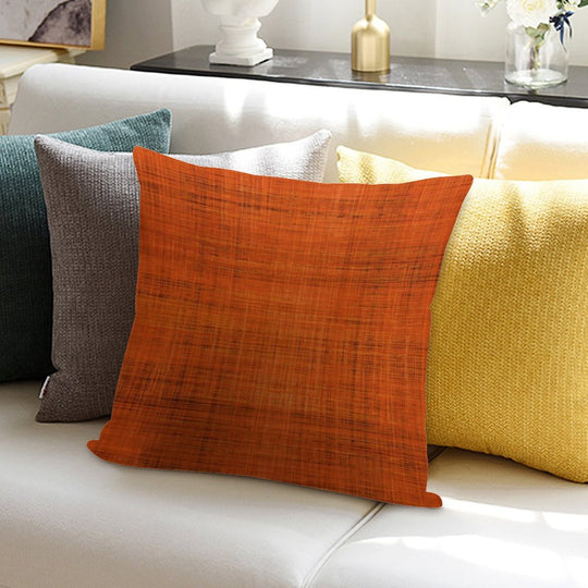 Digital Bark Cloth - Orange Soft Fade-Resistant Throw Pillow