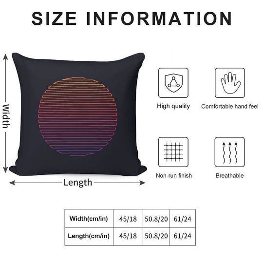 Linear Light Soft Hidden Zipper Throw Pillow