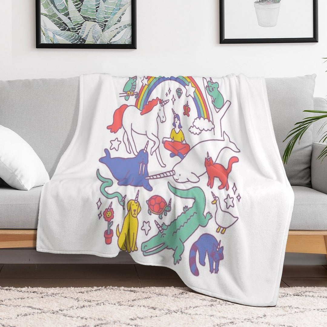 Unicorns! Plush Throw Blanket