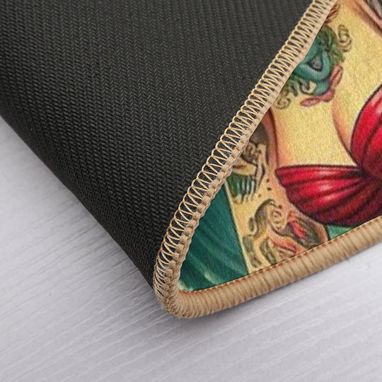 Retro Tattooed Mermaid  Multi-Purpose Bath Mat