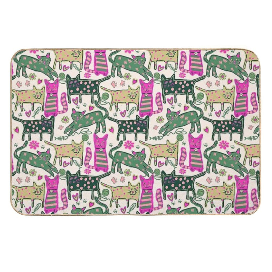 Playful Cats  Non-Slip Bath Mat