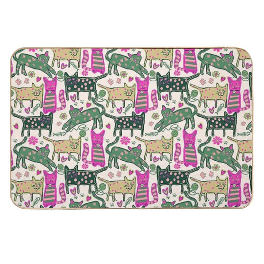 Playful Cats  Non-Slip Bath Mat