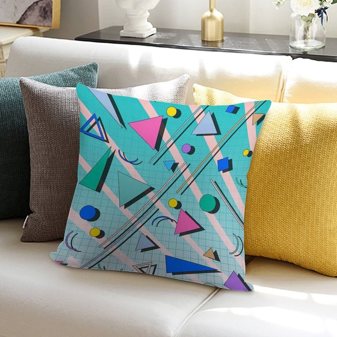 80s Pop Retro Pattern 4 Soft Decorative Cover Throw Pillow