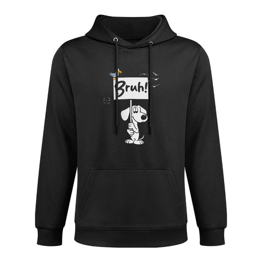 Womens Funny Bruh Dog Meme Kangaroo Pocket Hoodie
