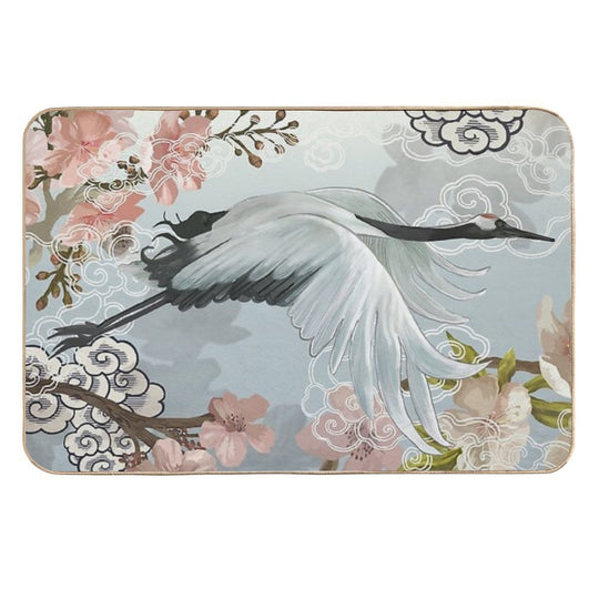 Japanese Crane  Odorless Bath Mat