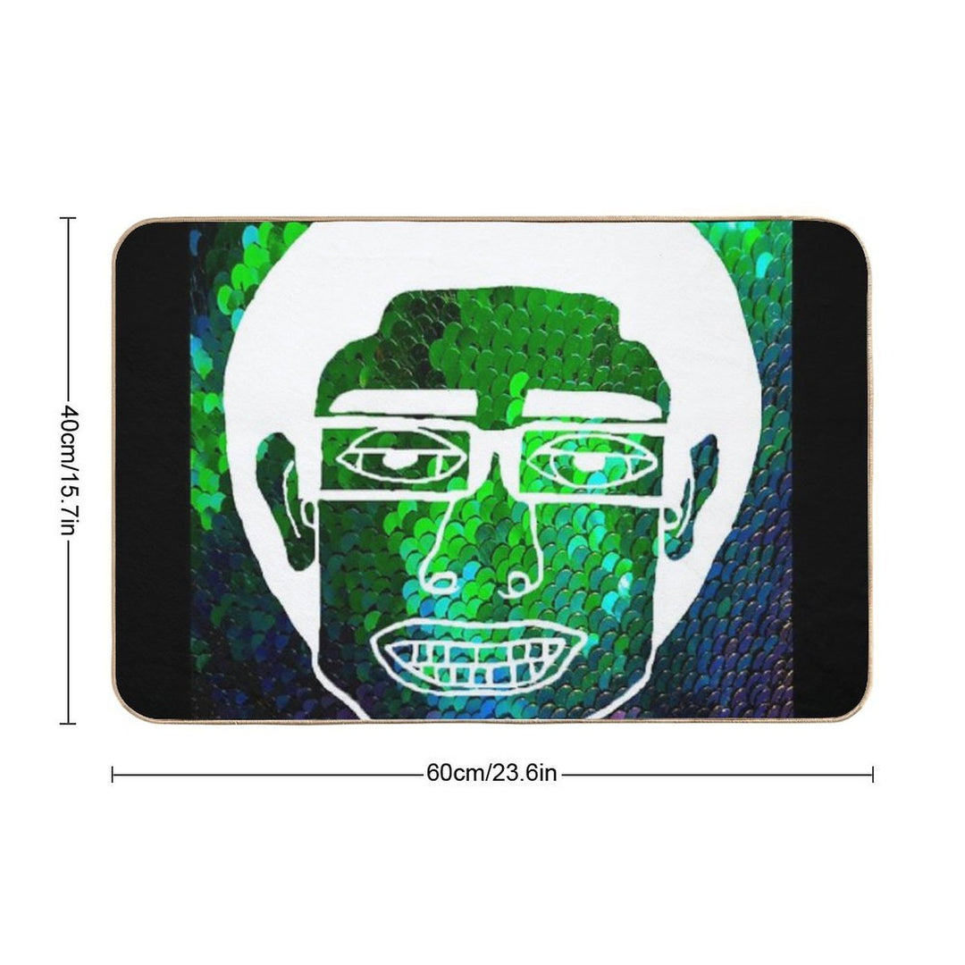 JumboWhiteSequinWan  Long-Lasting Bath Mat