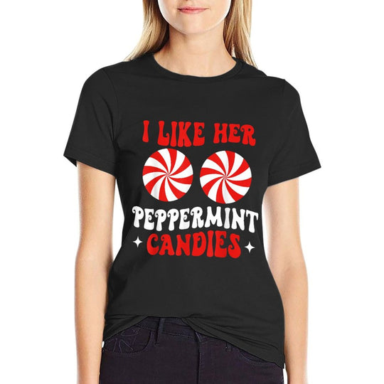 I Like Her Peppermint Candies Couples Matching Christmas  Quick-drying T-Shirt