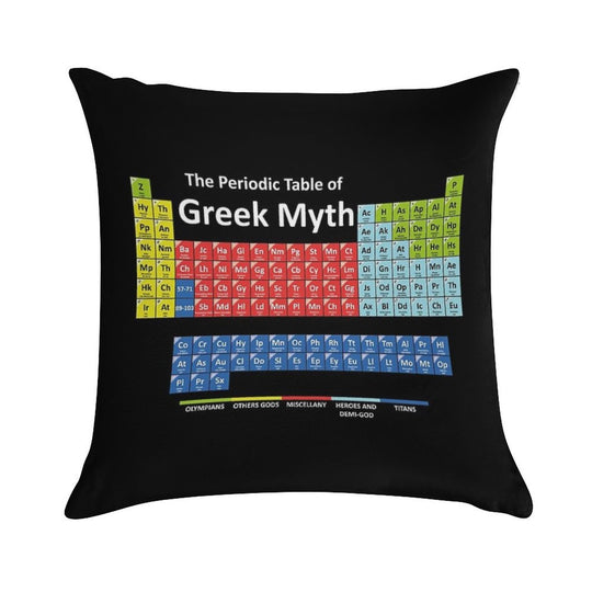 Periodic Table of Greek Mythology Soft Home Decor Throw Pillow