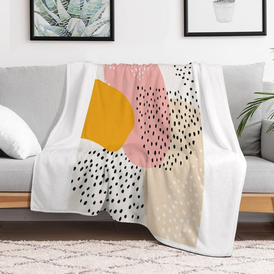 Abstract, Mid Century Modern Kids Wall Art, Nursery Room Velvety-soft Throw Blanket