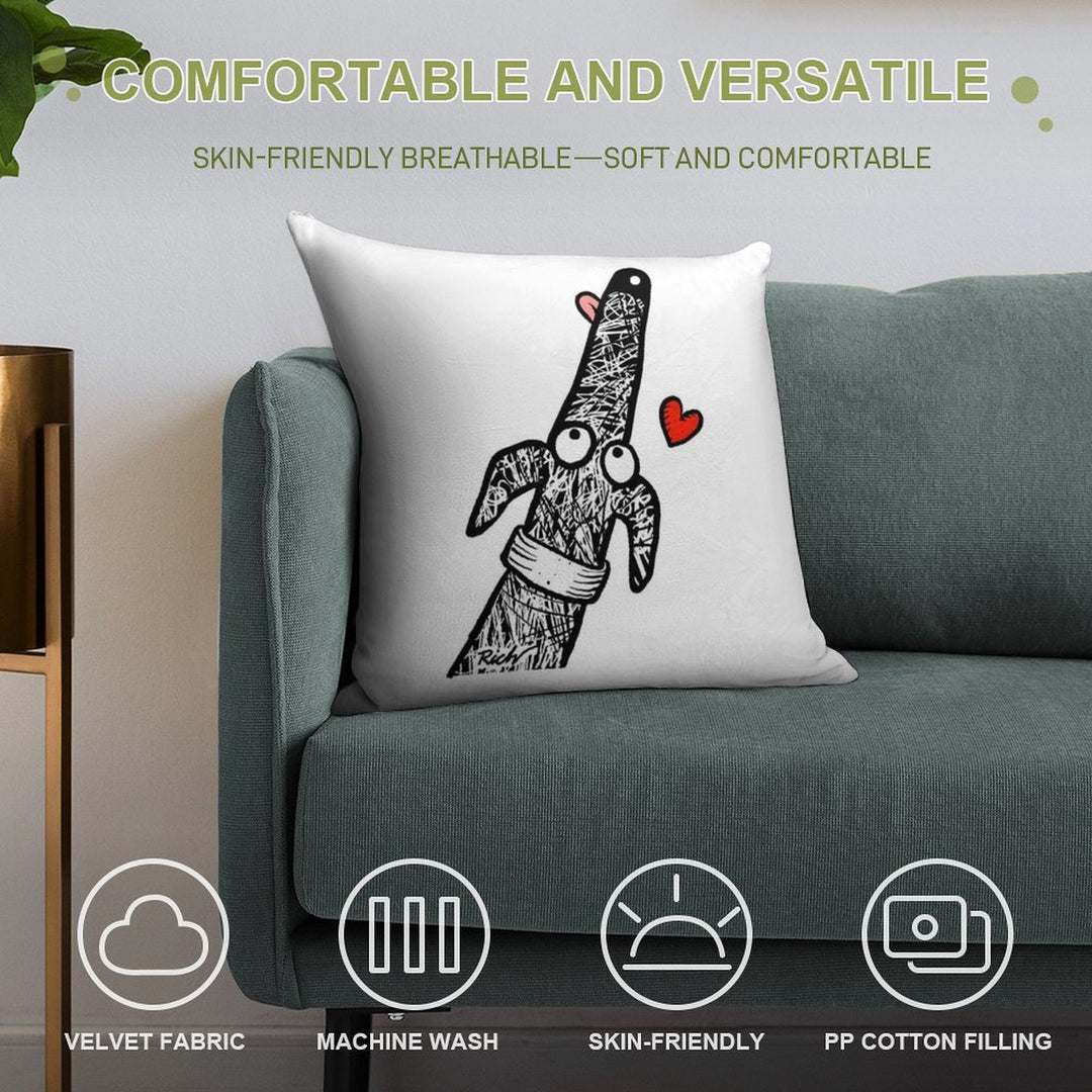 Scribblehound of Love Soft High-Density Material Throw Pillow