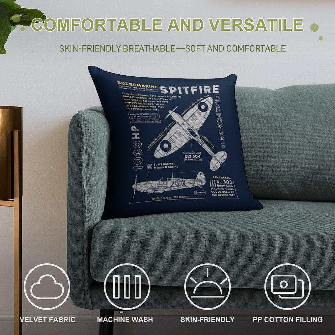 Spitfire Soft Luxury Feel Throw Pillow