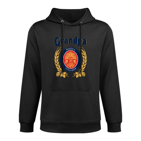 Fun Grandpa Needs A Cold Beer Drink Beer Fathers Day Breathable Fabric Hoodie