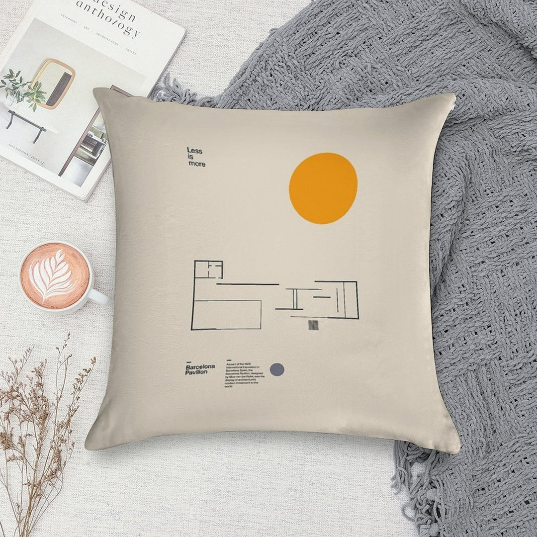 Minimalist Bauhaus Mies Van Der Rohe Barcelona Pavilion Architectural Plan Soft Bedroom Essential Throw Pillow