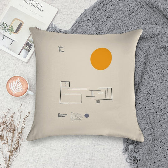 Minimalist Bauhaus Mies Van Der Rohe Barcelona Pavilion Architectural Plan Soft Bedroom Essential Throw Pillow