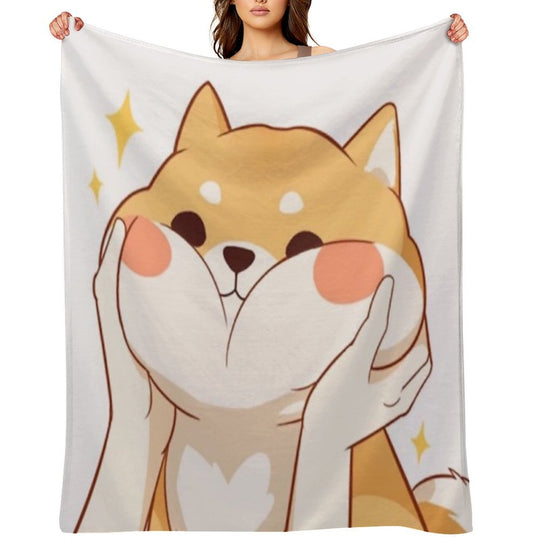 Kawaii Shiba Inu Anti-pilling Throw Blanket