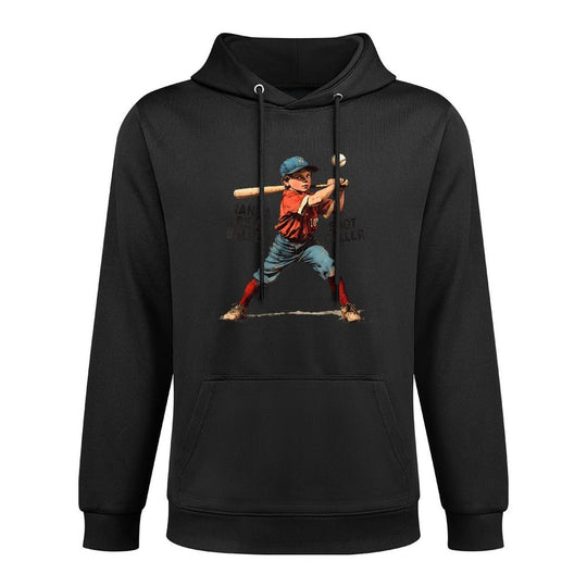 Wanna Be A Baller Shot Caller Retro Game Day Baseball Boy Kangaroo Pocket Hoodie