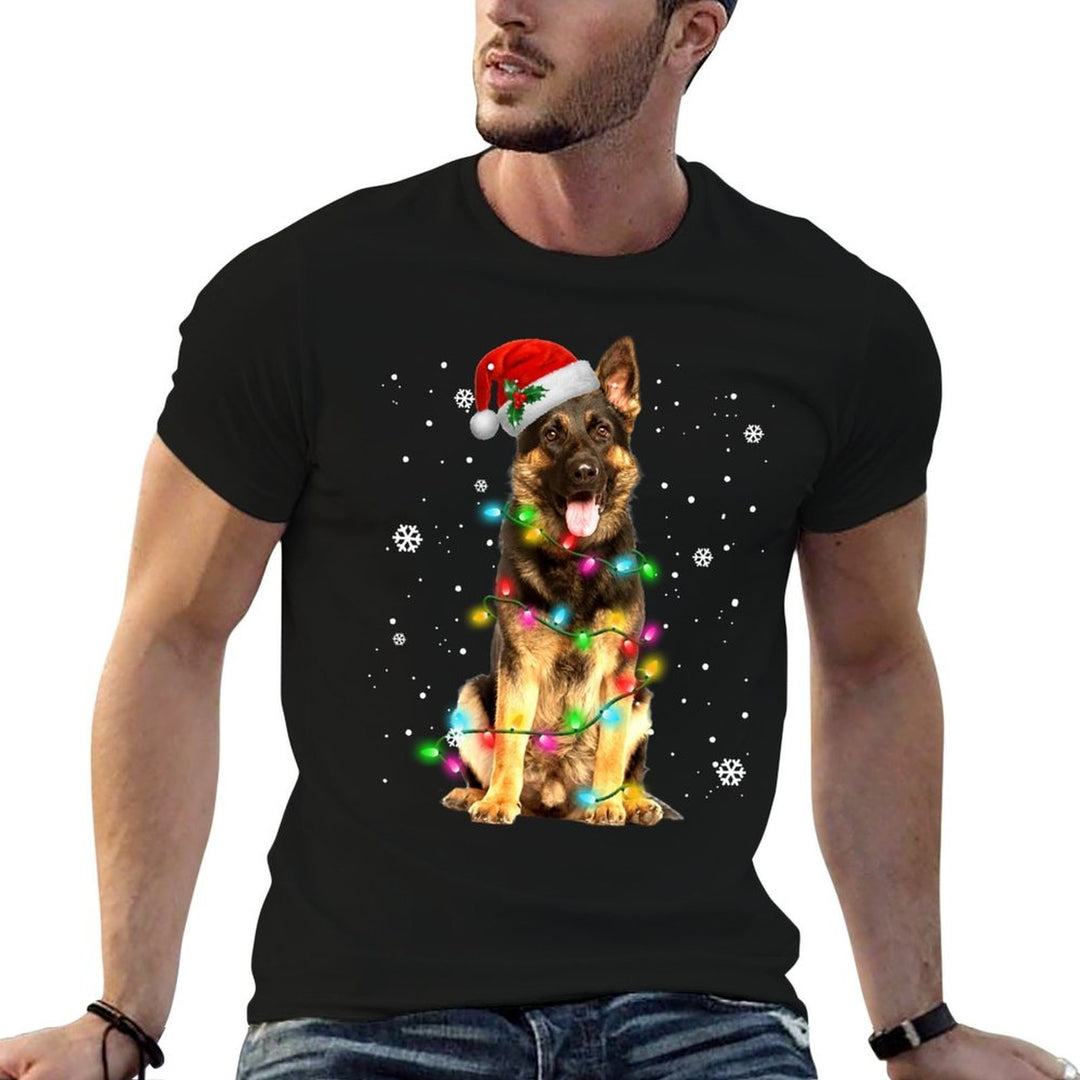 German Shepherd Dog Tree Christmas Sweater Xmas Dogs Gifts  Eco-friendly Material T-Shirt