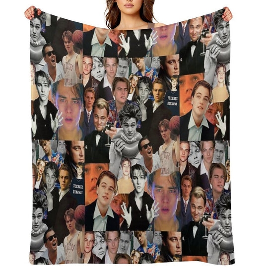 Leonardo Dicaprio Collage Wrinkle-free Throw Blanket
