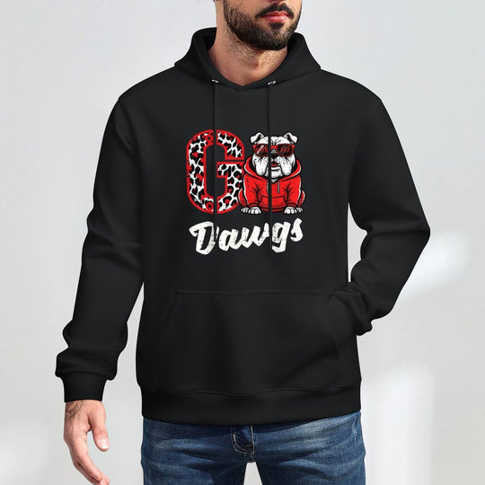 Bulldog Go Dawgs Men Women Kids Boys Youth Girlsn Medium-Weight Fabric Hoodie