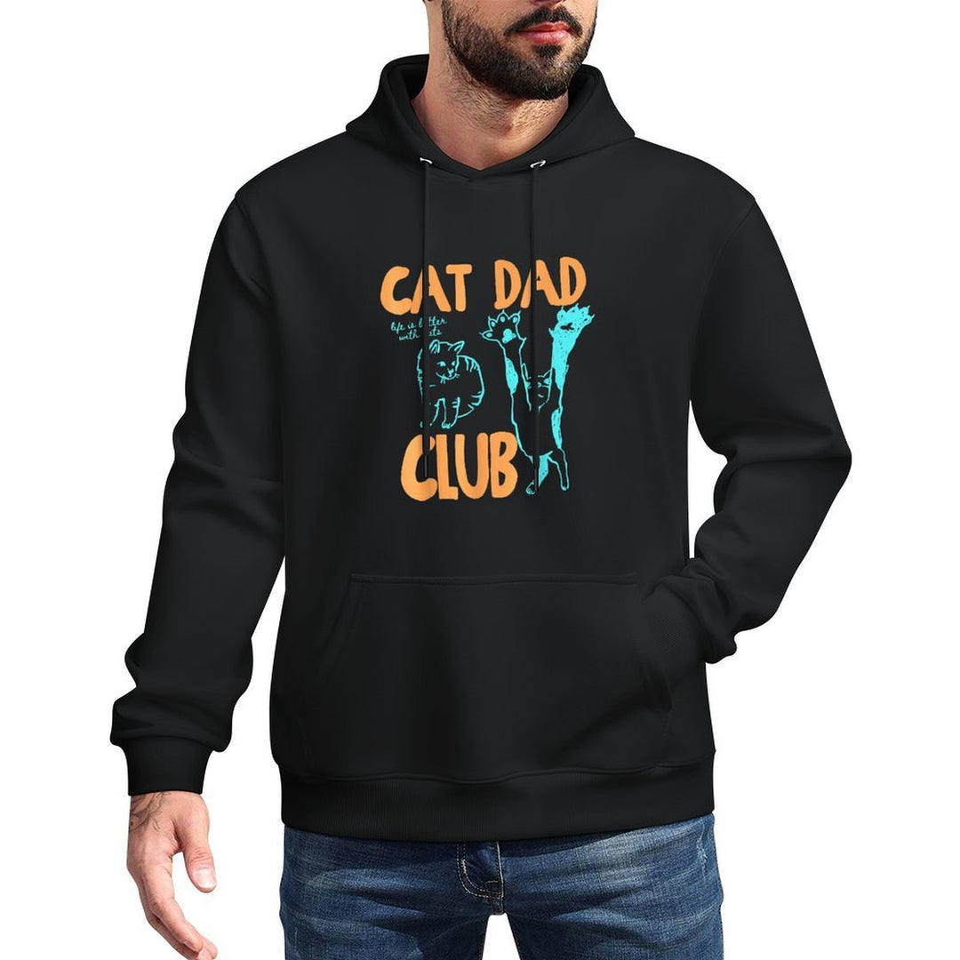 Cat Dad Club Life Is Better with Cats Fathers Day Cat Dad Shape Retention Hoodie