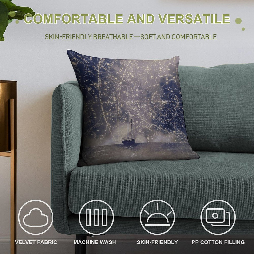 Star Maps Soft Shrink-Resistant Throw Pillow