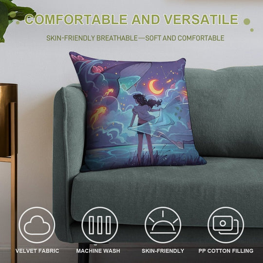 Galaxies Soft Washable Throw Pillow