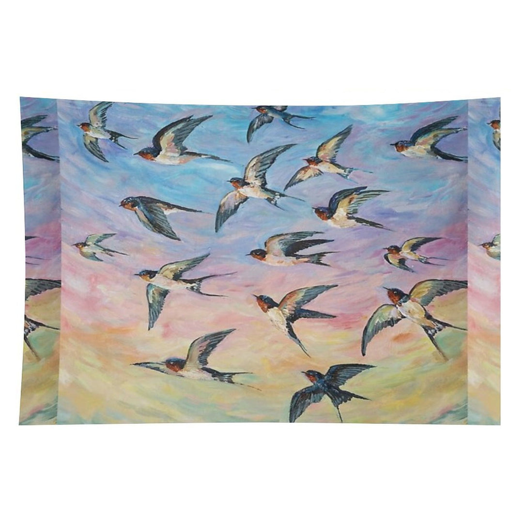 Barn Swallows Acrylic Painting Tapestry