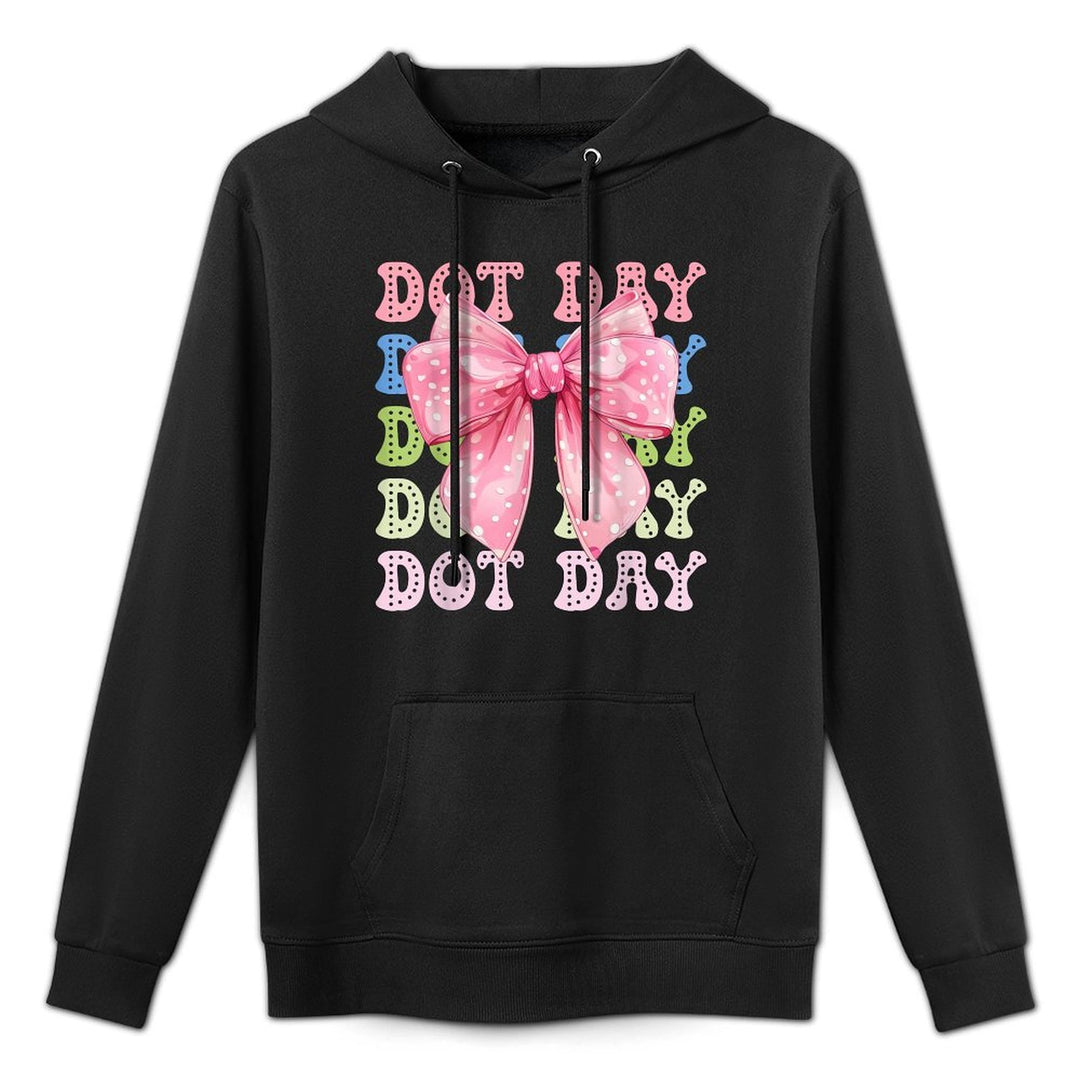 Dot Day Pink Coquette Bow Polka Dot Kids Toddler Girls Polka Unisex Design Hoodie