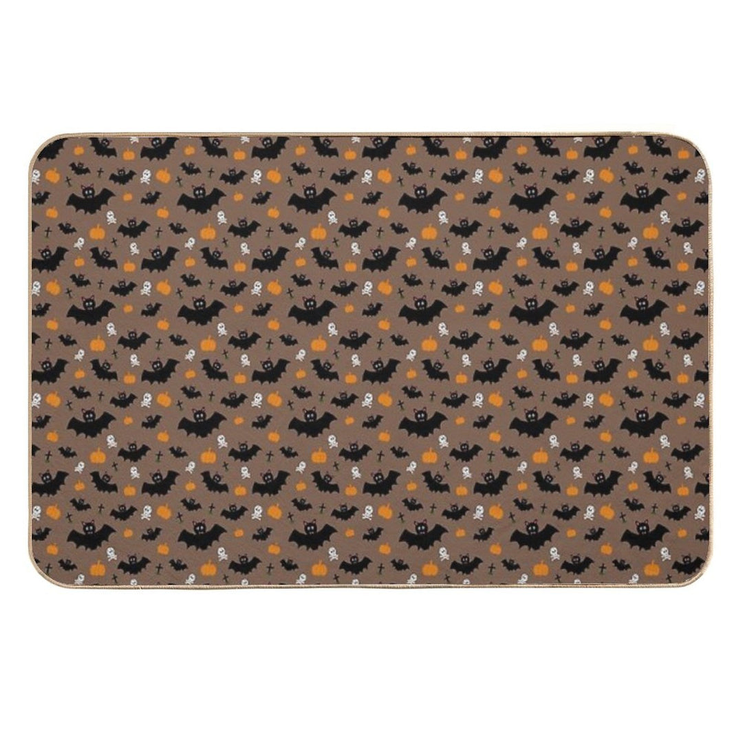 Spooky Season Ooky Bats  Absorbent Bath Mat