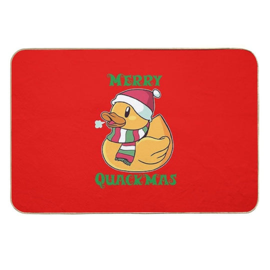 Merry Quackmas Christmas Rubber Duck Ducky  Anti-Trip Bath Mat