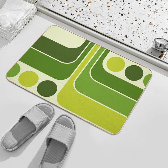 Retro Geometric Design 631  Rapid-Drying Bath Mat