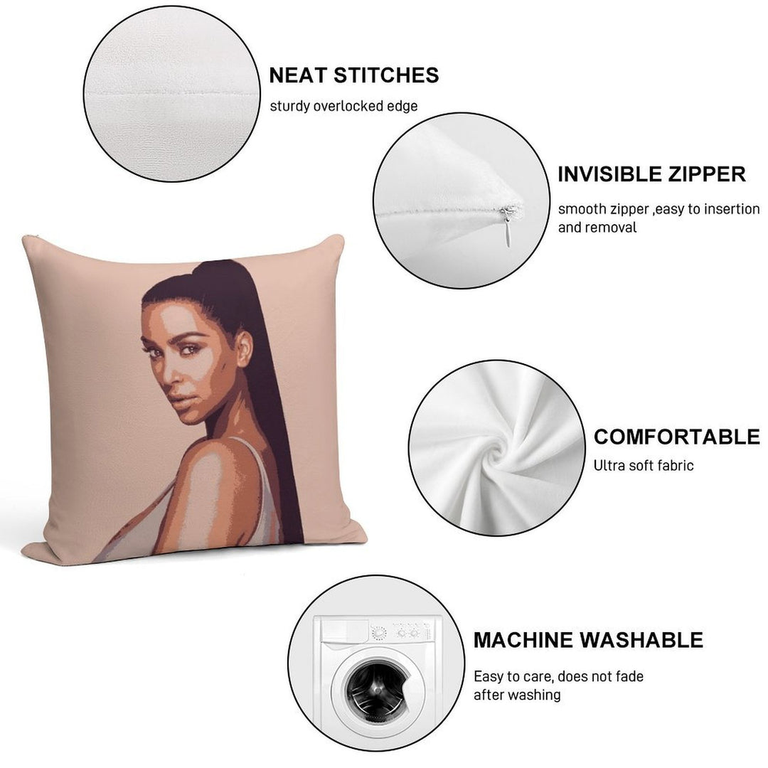 Kim Kardashian Exclusive Merch Soft Reinforced Edging Throw Pillow