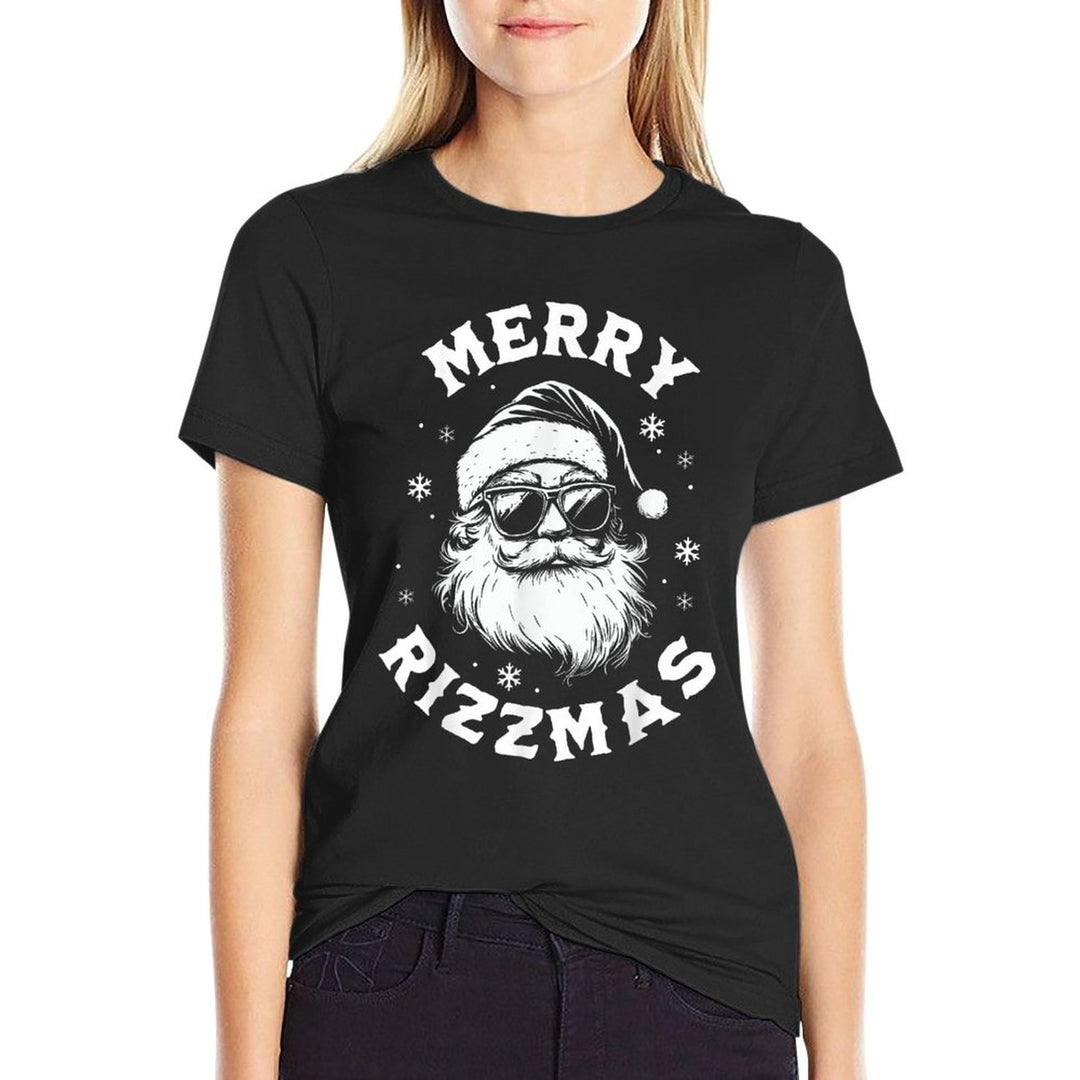 Merry Rizzmas Kidsns School Funny Christmas Santa Claus  Easy-care T-Shirt