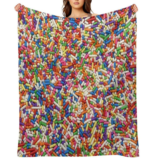 Rainbow Sprinkles Anti-pilling Throw Blanket