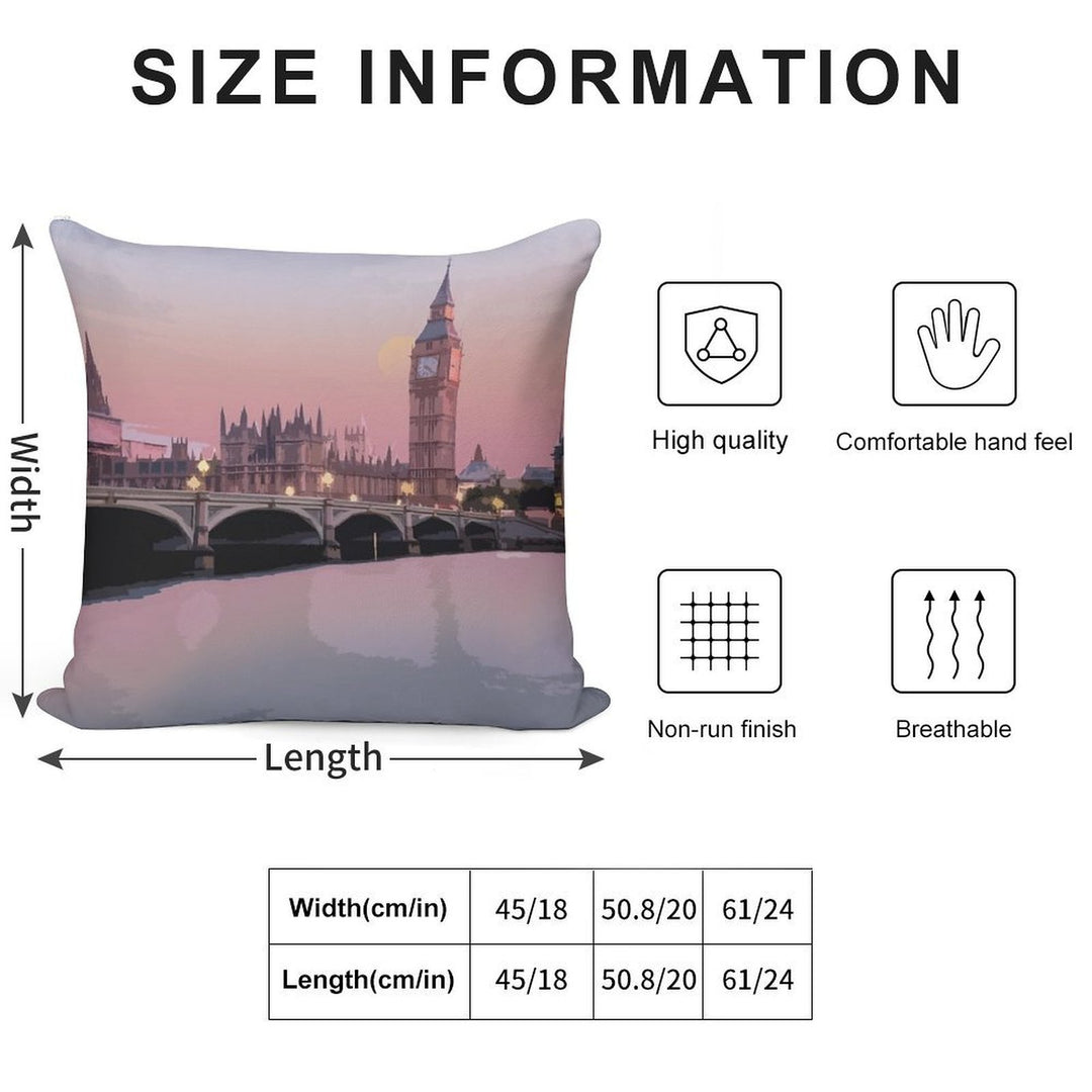 Travel to London Soft Anti-Pilling Throw Pillow